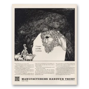1962 Manufacturers Hanover Print Ad | Ulysses Cyclops