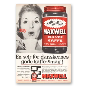 1962 Maxwell House Coffee Print Ad | Pulver Kaffe Dutch