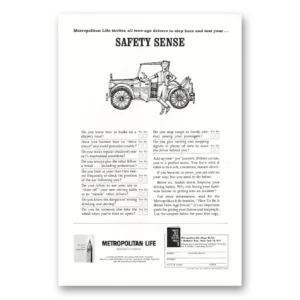 1962 Metropolitan Life Insurance Print Ad | Safety Sense