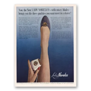 1962 Lady Norelco Print Ad | Rotary Blades
