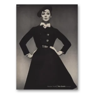 1962 Norman Norell Fashion Print Ad | Avedon Dress