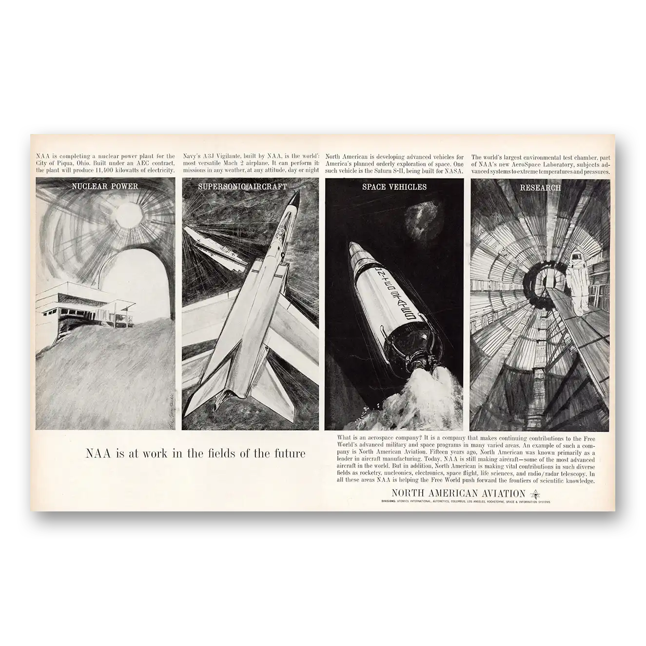 1962 North American Aviation Print Ad | Fields Future