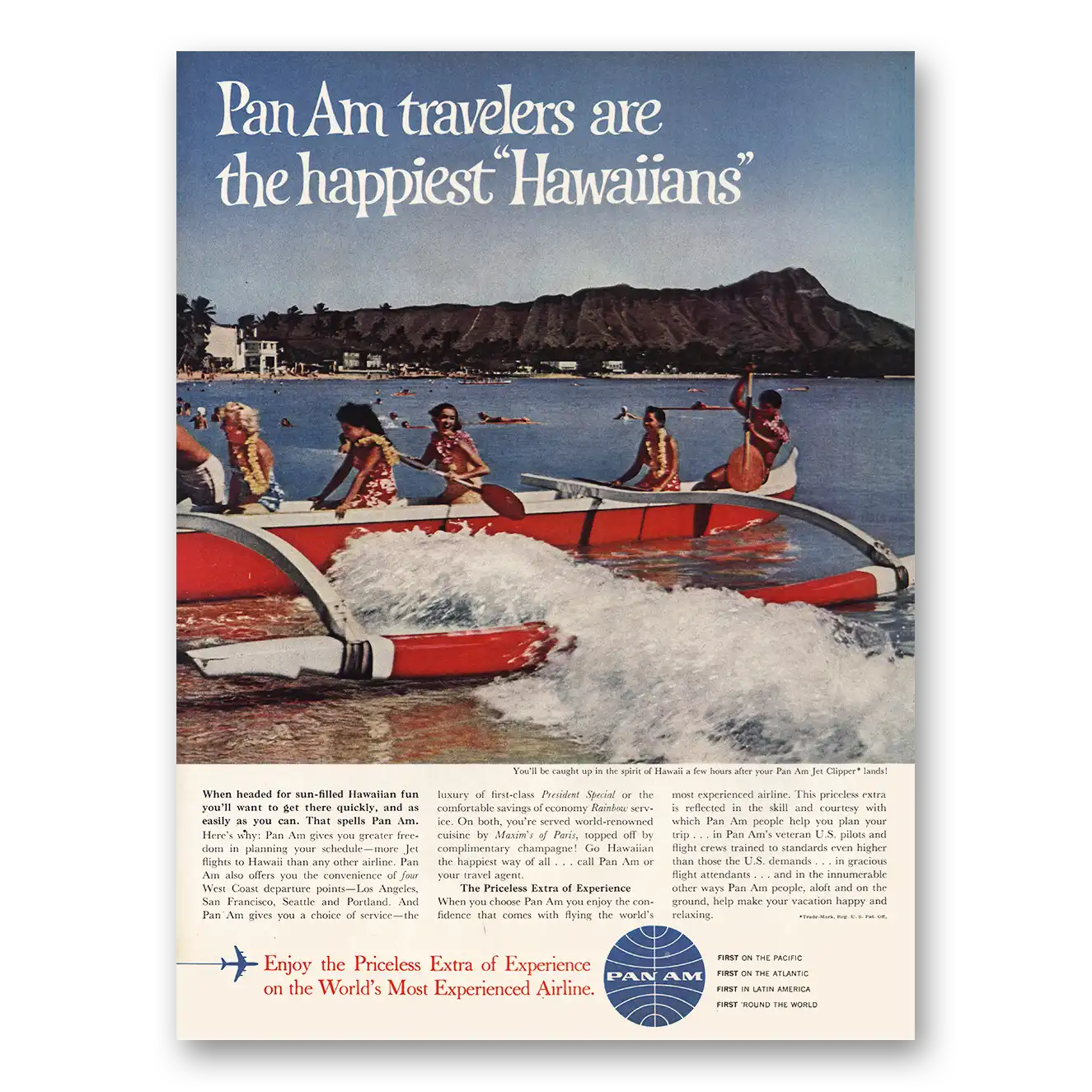 1962 Pan Am Print Ad | Happiest Hawaiians