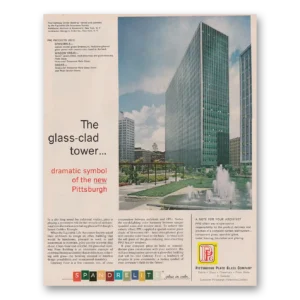 1962 PPG Pittsburgh Plate Glass Print Ad | Glass Clad Tower