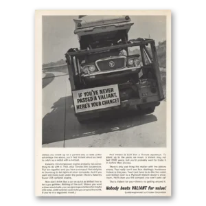 1961 Plymouth Valiant Print Ad | Never Passed