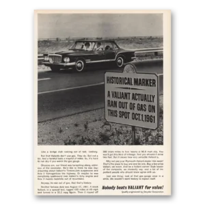1961 Plymouth Valiant Print Ad | Historical Marker