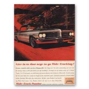 1961 Pontiac Bonneville Print Ad | That Urge