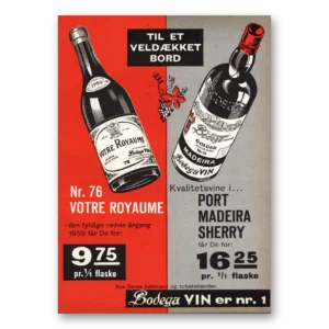 1962 Port Madeira Sherry Print Ad | Til Et Veld