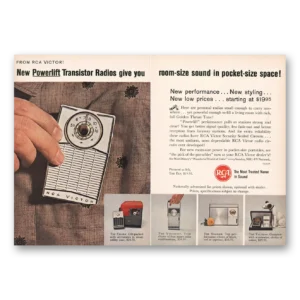 1962 RCA Radios Print Ad | Powerlift Transistor