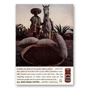 1962 Sanka Coffee Print Ad | New Blend