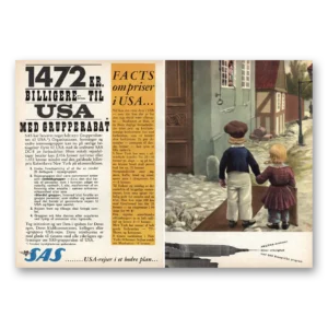 1962 SAS Scandinavian Airlines Print Ad | Usa Med