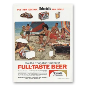 1962 Schmidts Beer Print Ad | Put Them Together