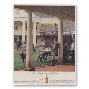 1962 Seagrams VO Whisky Print Ad | Stagecoach Party