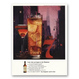 1962 Seagrams 7 Crown Whiskey Print Ad | Manhattan