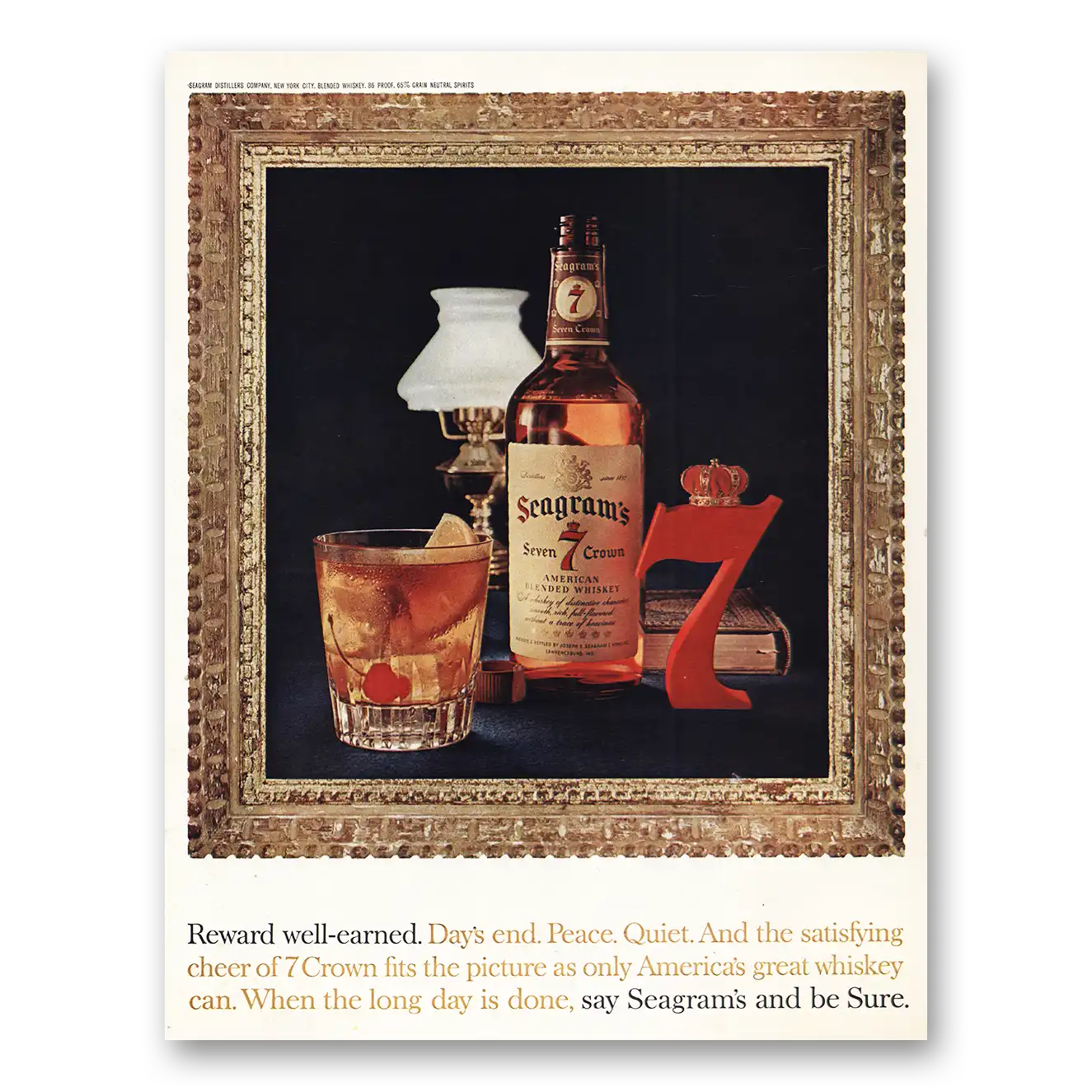 1962 Seagrams Print Ad | Reward Well Earned