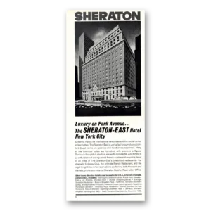 1962 Sheraton East Park Avenue Hotel Print Ad | Park Avenue