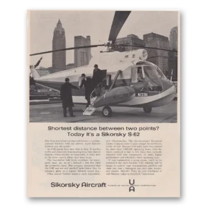 1962 Sikorsky Helicopters Print Ad | Shortest Distance