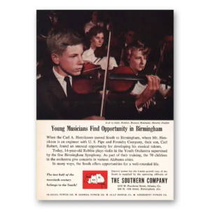 1962 Southern Company Print Ad | Young Musicians