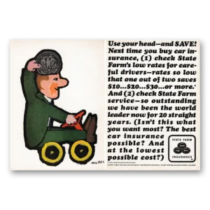 1962 State Farm Insurance Print Ad | Use Your Head