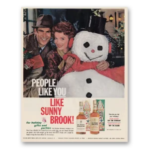 1962 Sunny Brook Whiskey Print Ad | Snowman