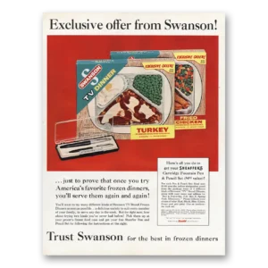 1962 Swanson TV Dinner Print Ad | Exclusive Offer