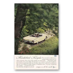 1962 Ford Thunderbird Print Ad | Thunderbird Turnpike