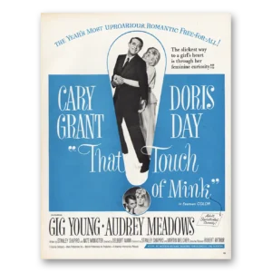 1962 That Touch of Mink Promo Print Ad | Doris Day And Cary Grant