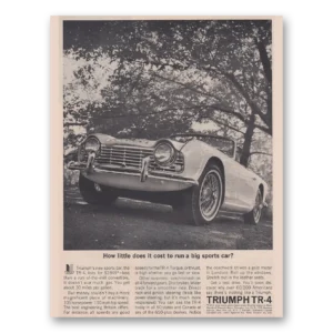 1962 Triumph TR4 Print Ad | Sports Car
