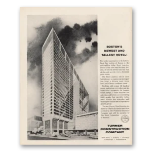 1962 Turner Construction Print Ad | Hotel America