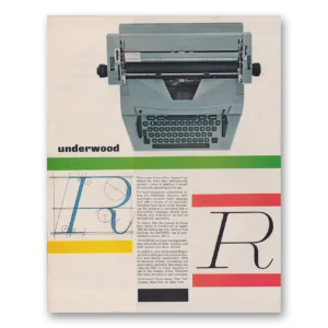 1962 Underwood Raphael Typewriter Print Ad | Mechanically Perfect