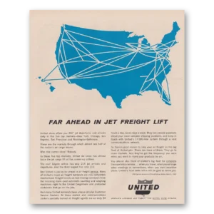 1962 United Airlines Print Ad | Jet Freight Lift