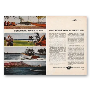 1962 United Airlines Print Ad | Somewhere Winter