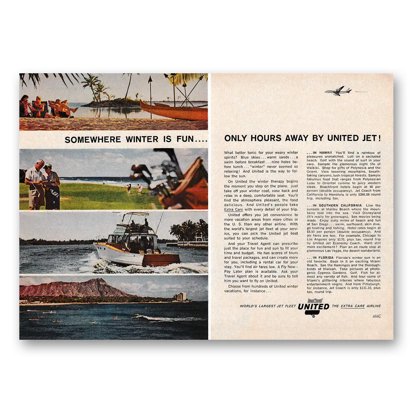 1962 United Airlines Print Ad | Somewhere Winter