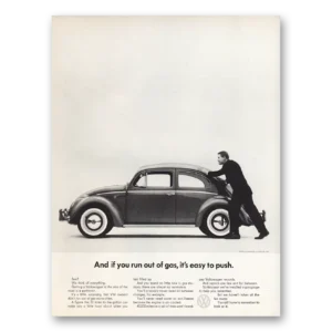 1962 Volkswagen Beetle Print Ad | Run Out Of Gas