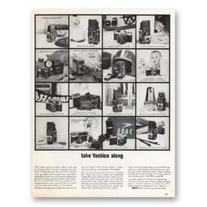 1962 Yashica Print Ad | Take Yashica Along