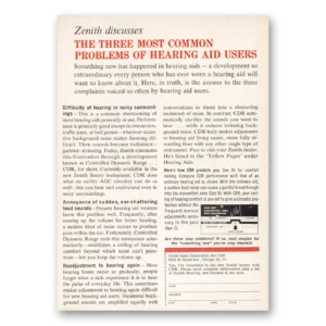 1962 Zenith Hearing Aid Print Ad | Common Problems