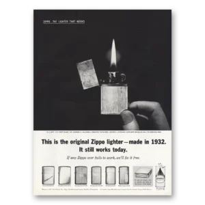 1962 Zippo Lighter Print Ad | Made In 1932