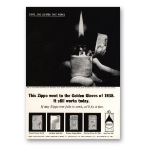1962 Zippo Lighter Print Ad | Golden Gloves