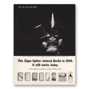 1962 Zippo Lighter Print Ad | Entered Berlin In 1945