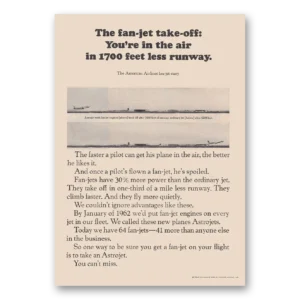 1963 American Airlines Print Ad | Astrojet Fan Jet