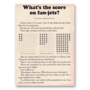 1963 American Airlines Print Ad | Score Fan Jets
