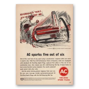 1963 AC Spark Plugs Print Ad | Performance Trials
