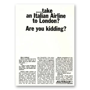 1963 Alitalia Airlines Print Ad | Italian Airline