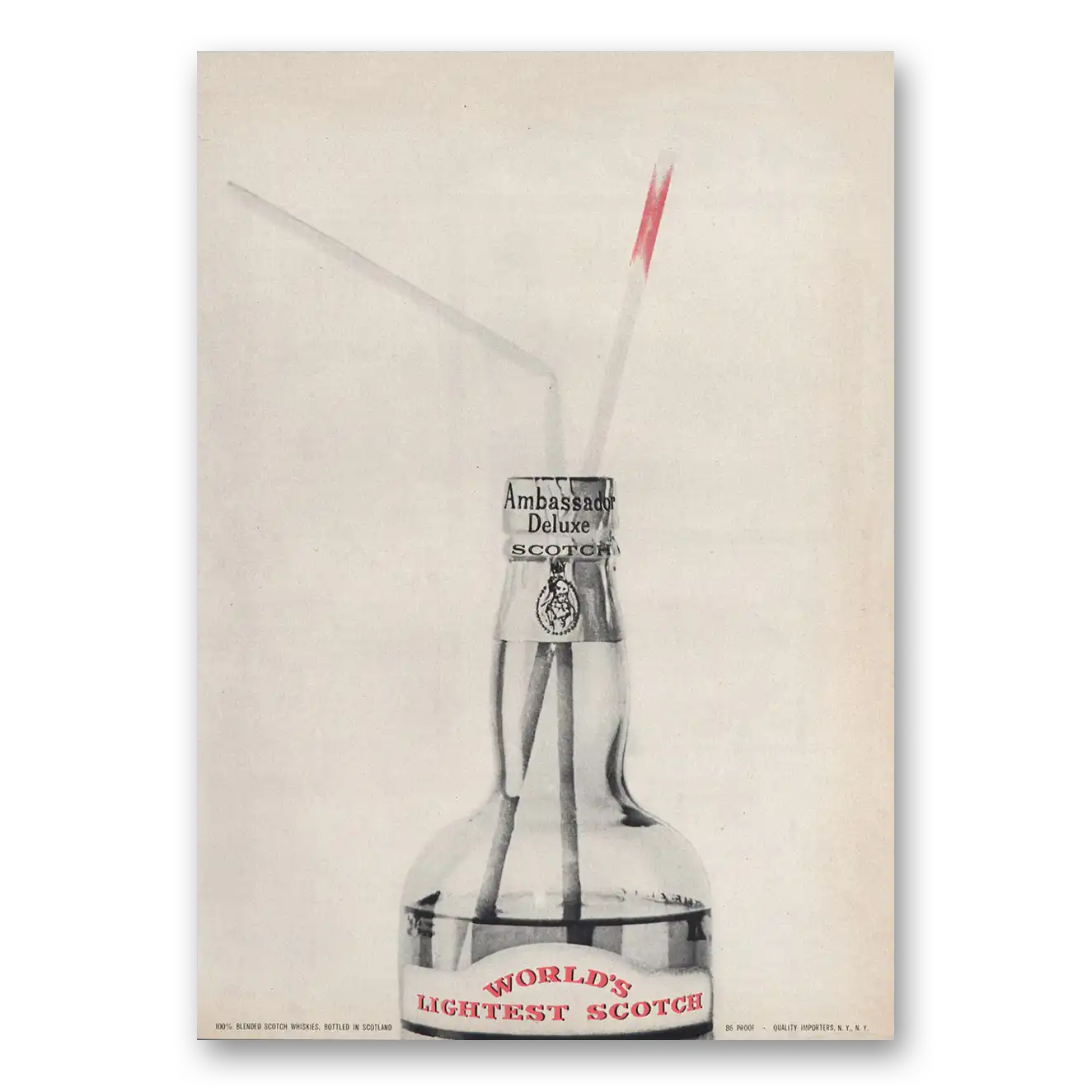 1963 Ambassador Aged Scotches Print Ad | Lightest Scotch