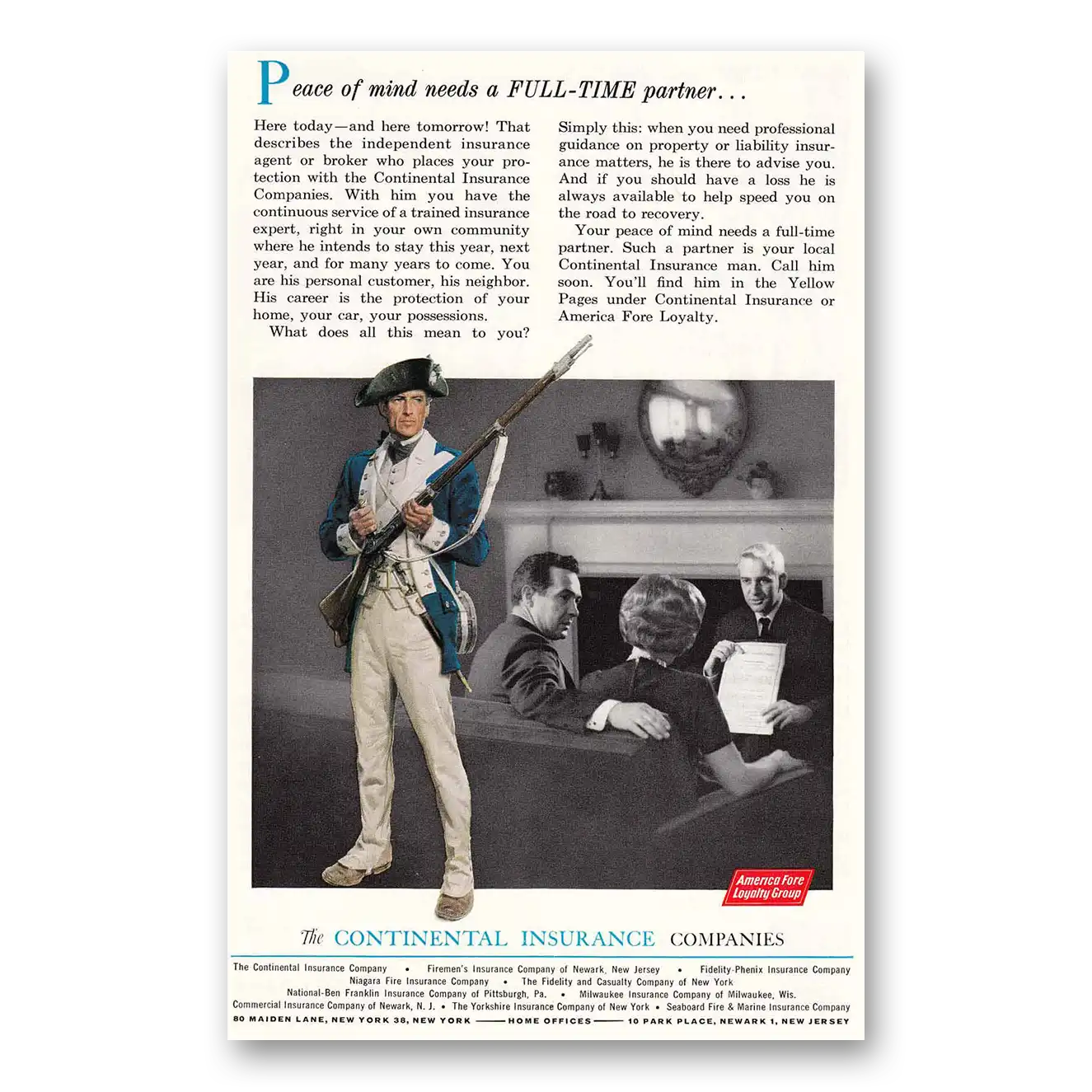 1963 America Fore Insurance Print Ad | Peace Min