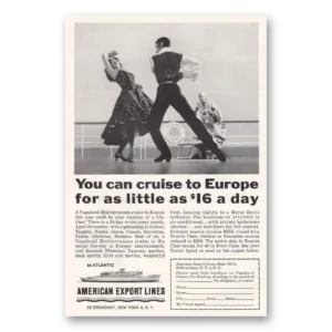 1963 American Export Lines Print Ad | Dancers Vagabond