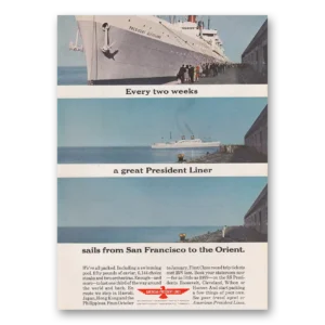 1963 American President Lines Print Ad | President Liner Sails