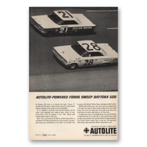 1963 Autolite Spark Plugs Print Ad | Daytona 500