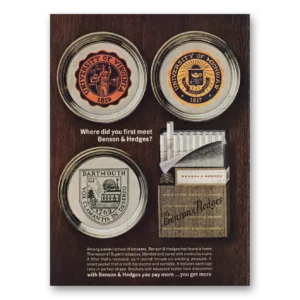 1963 Benson & Hedges Cigarettes Print Ad | University Michigan