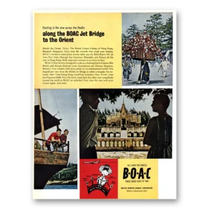 1963 British Airways BOAC Print Ad | Jet Bridge Orient